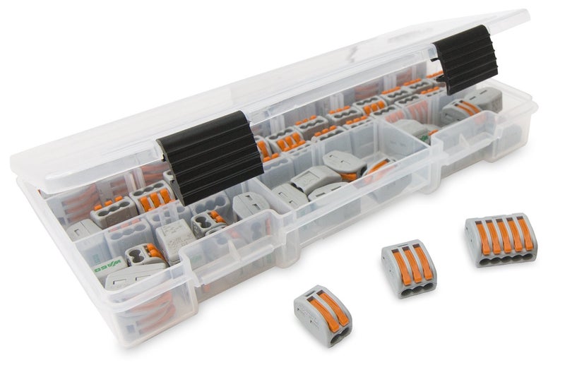 WAGO 222 Lever-Nuts 70pc Wire Connector Assortment Pack with Case - Image 1